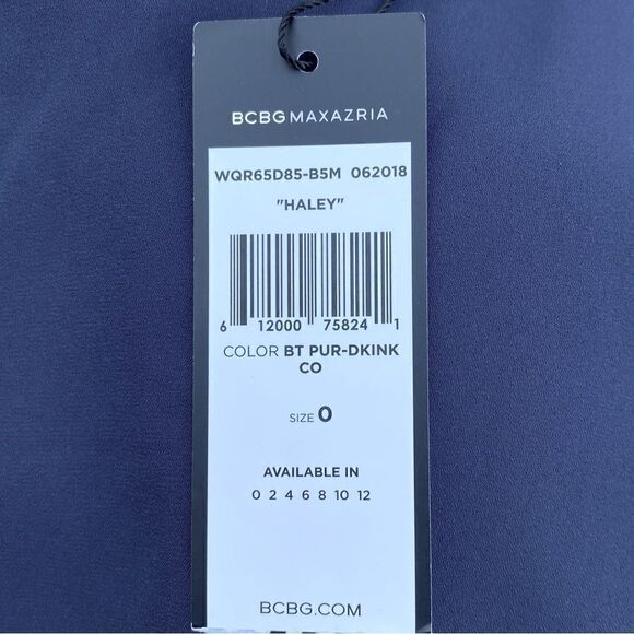 BCBGMaxAzaria Haley Navy/Light Blue/Coral/White Colorblock Dress. Size 0. NWT - Picture 6 of 7
